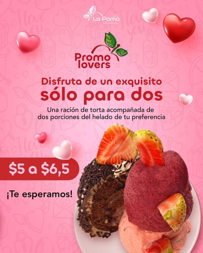 SOLO PARA DOS - (Ración Torta + Porción Helado)